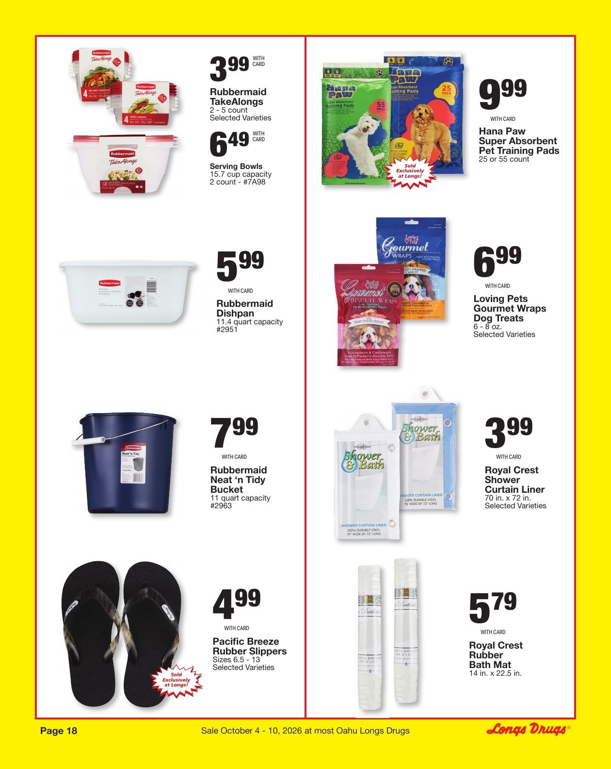 Longs Drugs Oahu Weekly Ad October 4 - 10, 2026