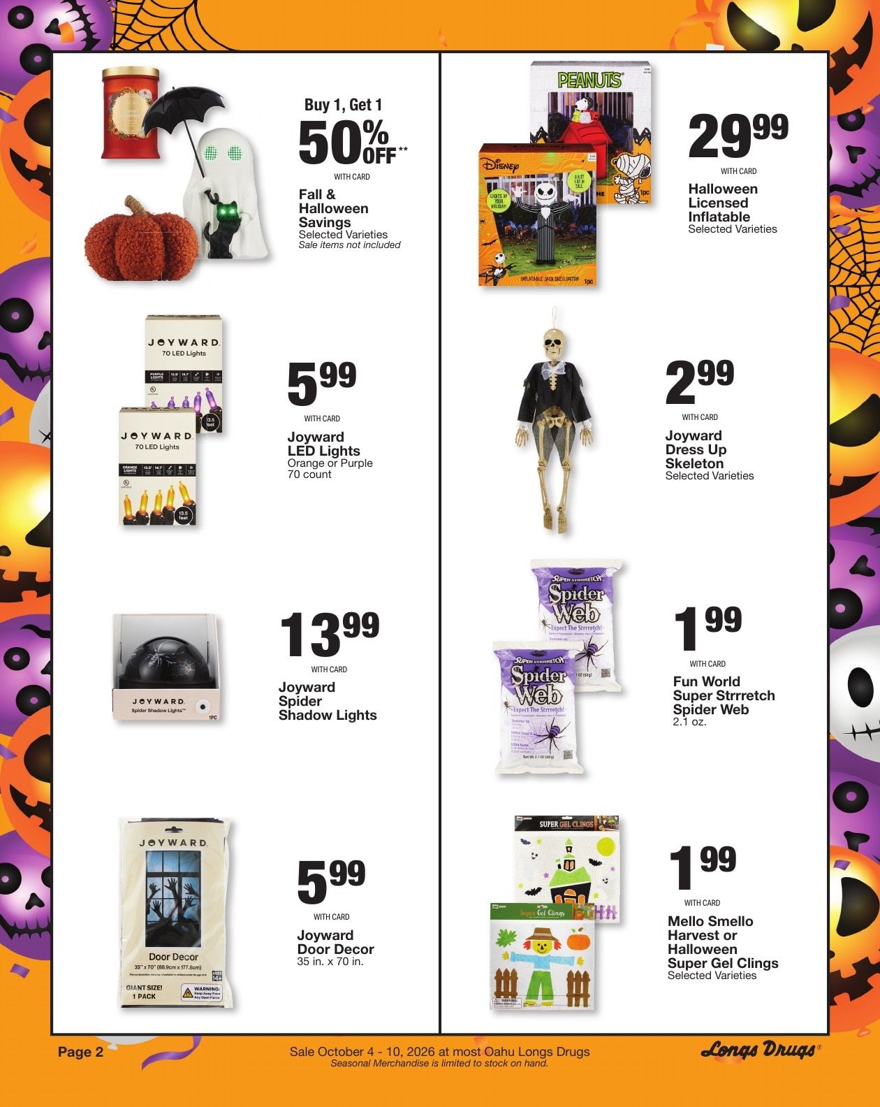 Longs Drugs Oahu Weekly Ad October 4 - 10, 2026
