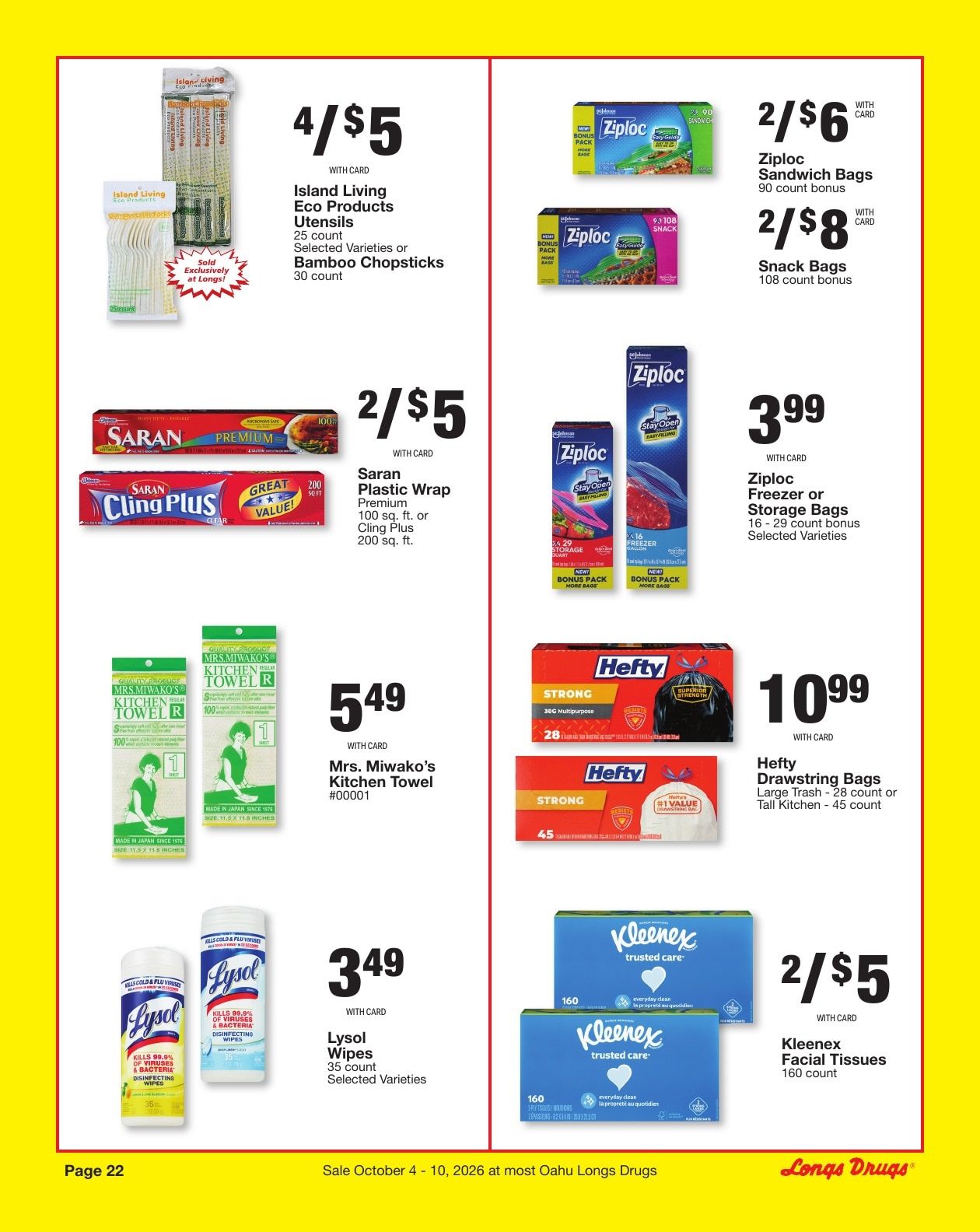 Longs Drugs Oahu Weekly Ad October 4 - 10, 2026
