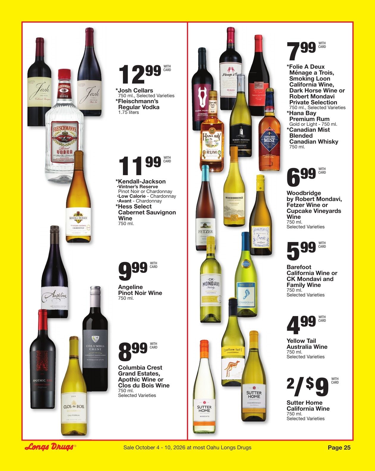 Longs Drugs Oahu Weekly Ad October 4 - 10, 2026