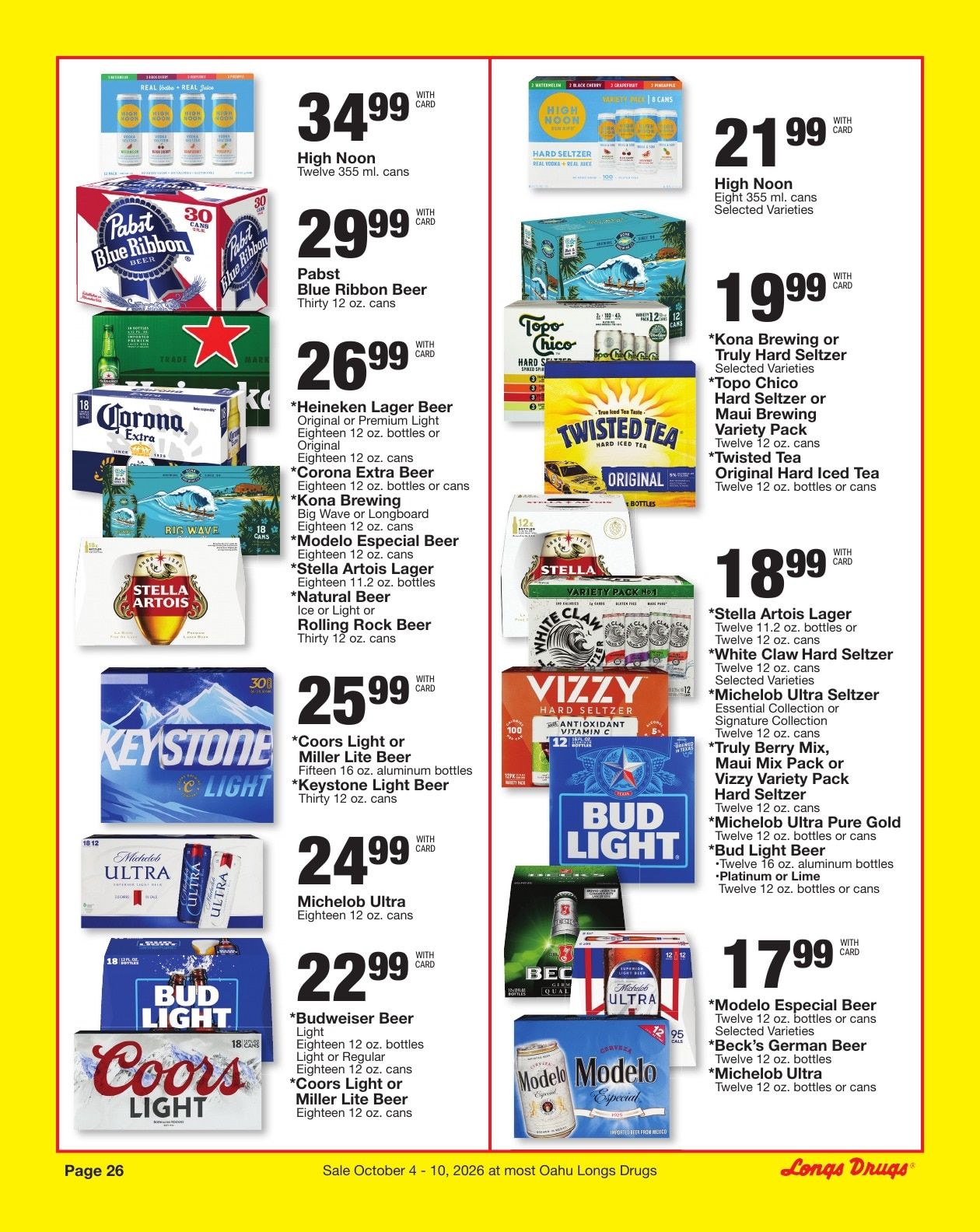 Longs Drugs Oahu Weekly Ad October 4 - 10, 2026