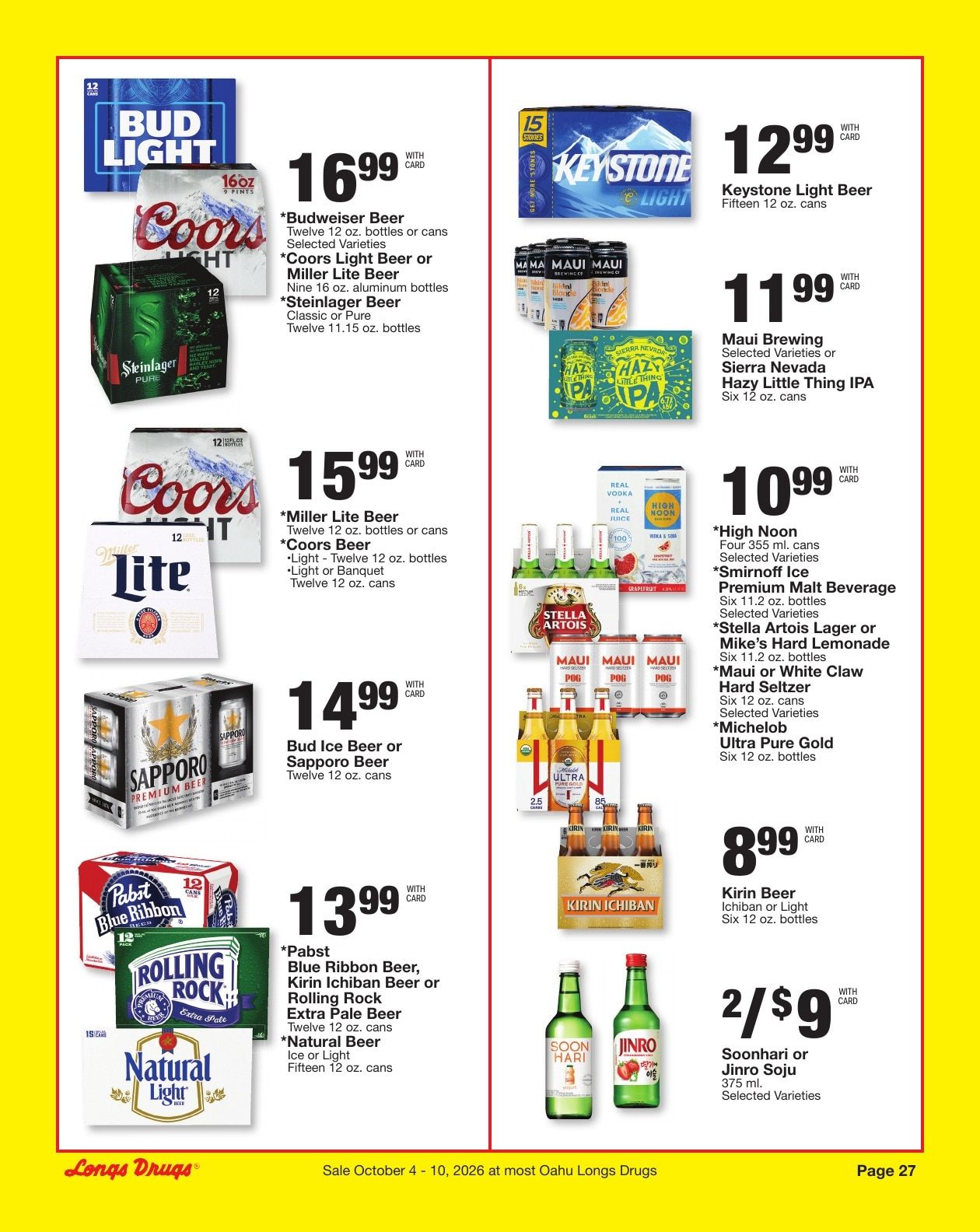 Longs Drugs Oahu Weekly Ad October 4 - 10, 2026