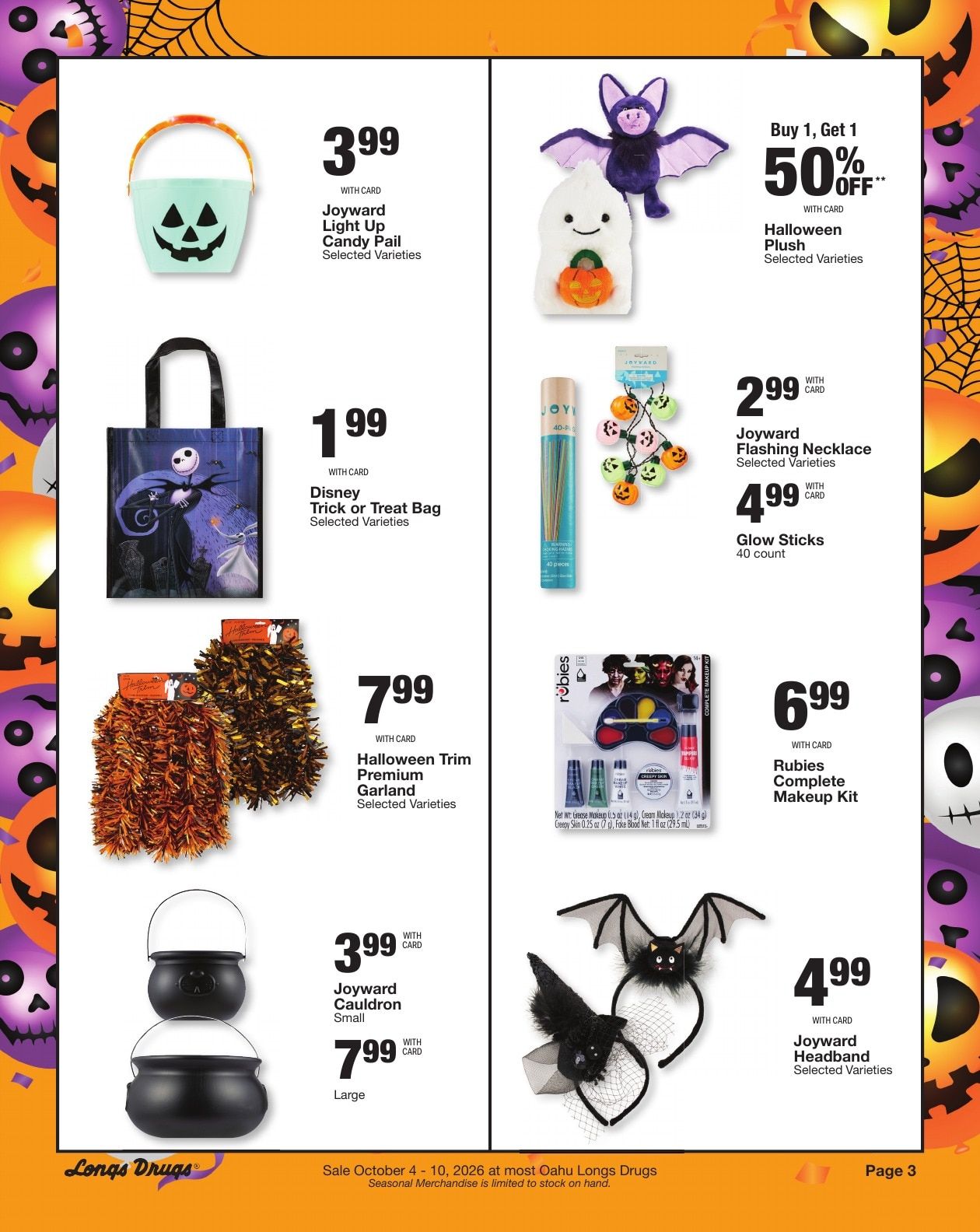 Longs Drugs Oahu Weekly Ad October 4 - 10, 2026