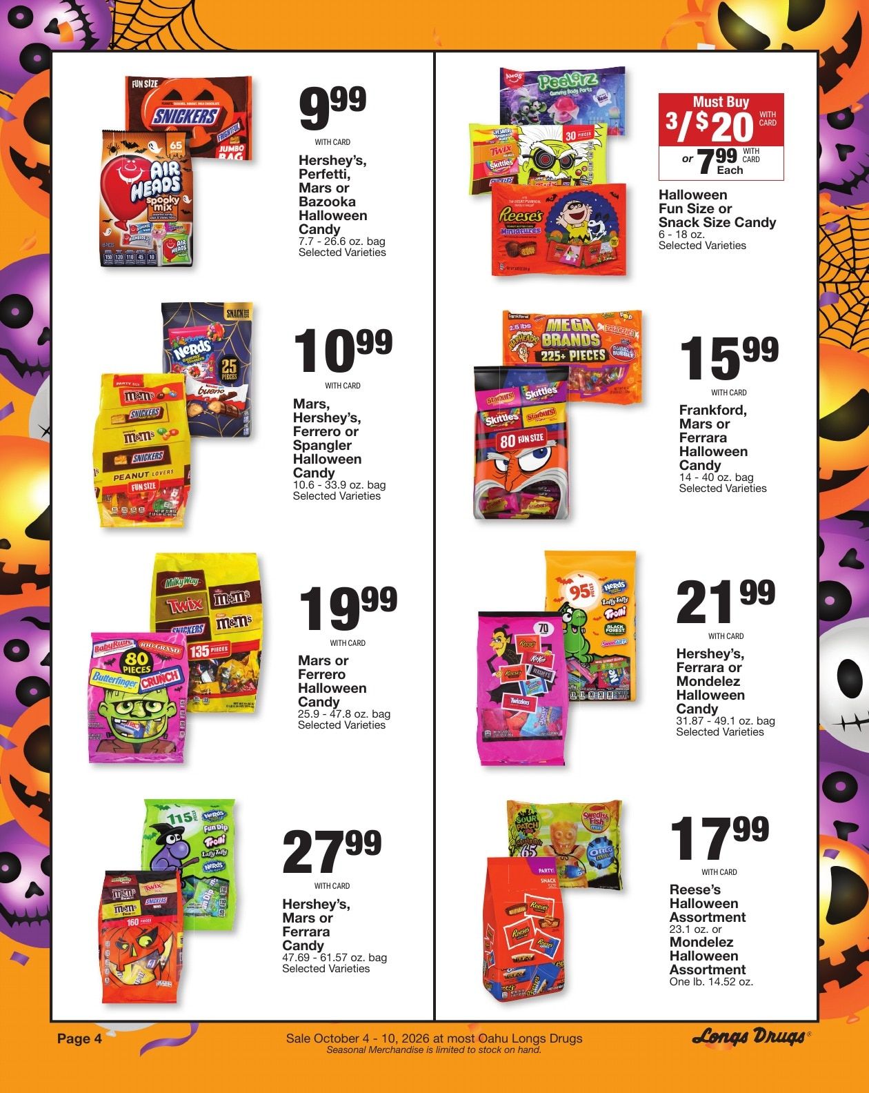 Longs Drugs Oahu Weekly Ad October 4 - 10, 2026