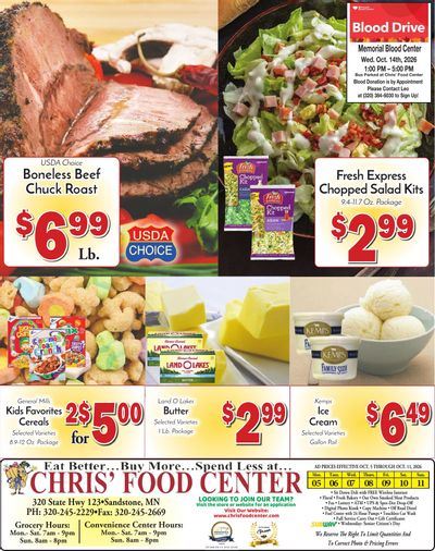 Chris' Food Center Weekly Ad October 5 - 11, 2026