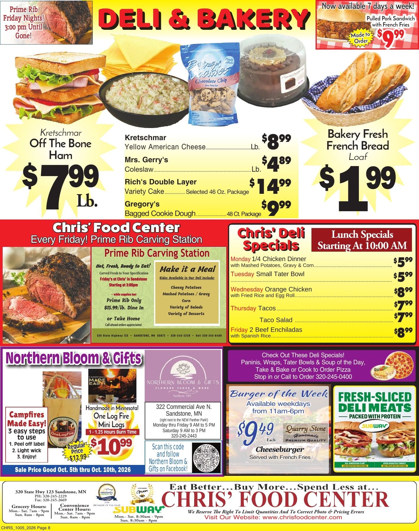 Chris' Food Center Weekly Ad October 5 - 11, 2026