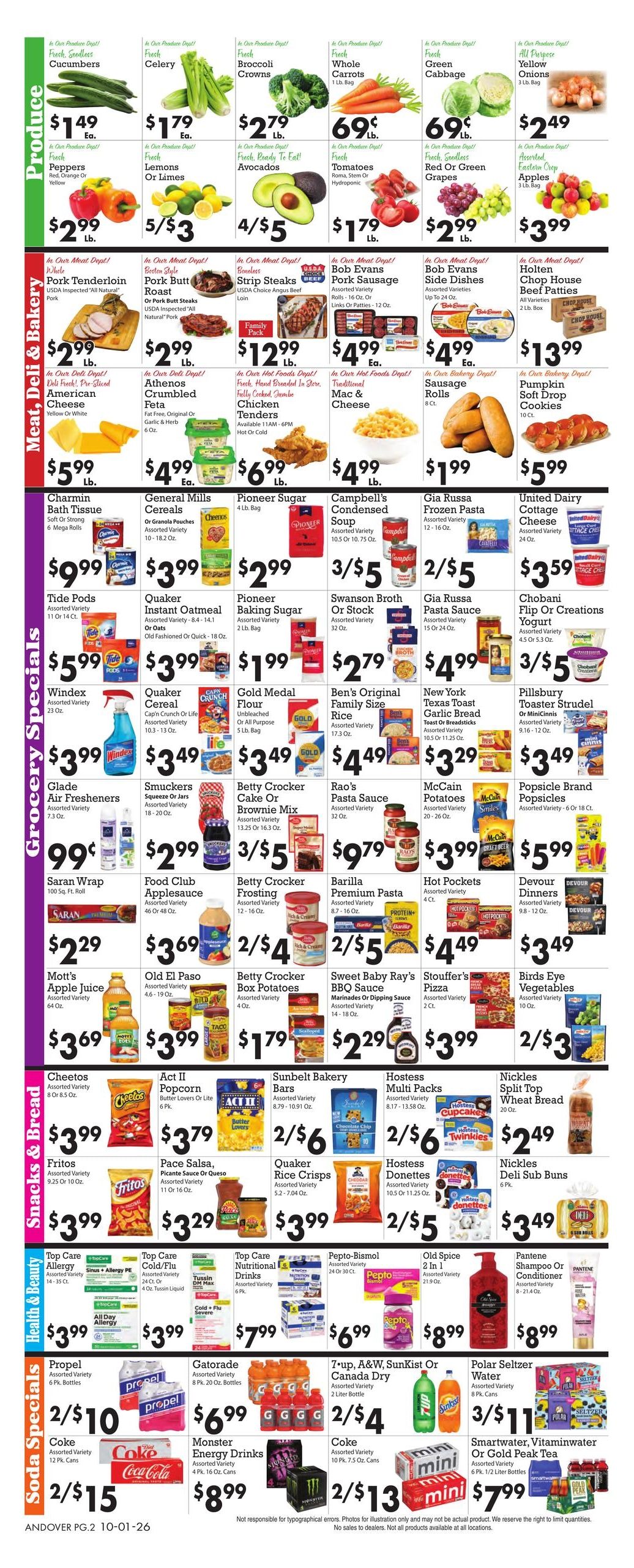 Sparkle Markets (Edinboro Area, PA) Weekly Ad October 1 - 7, 2026