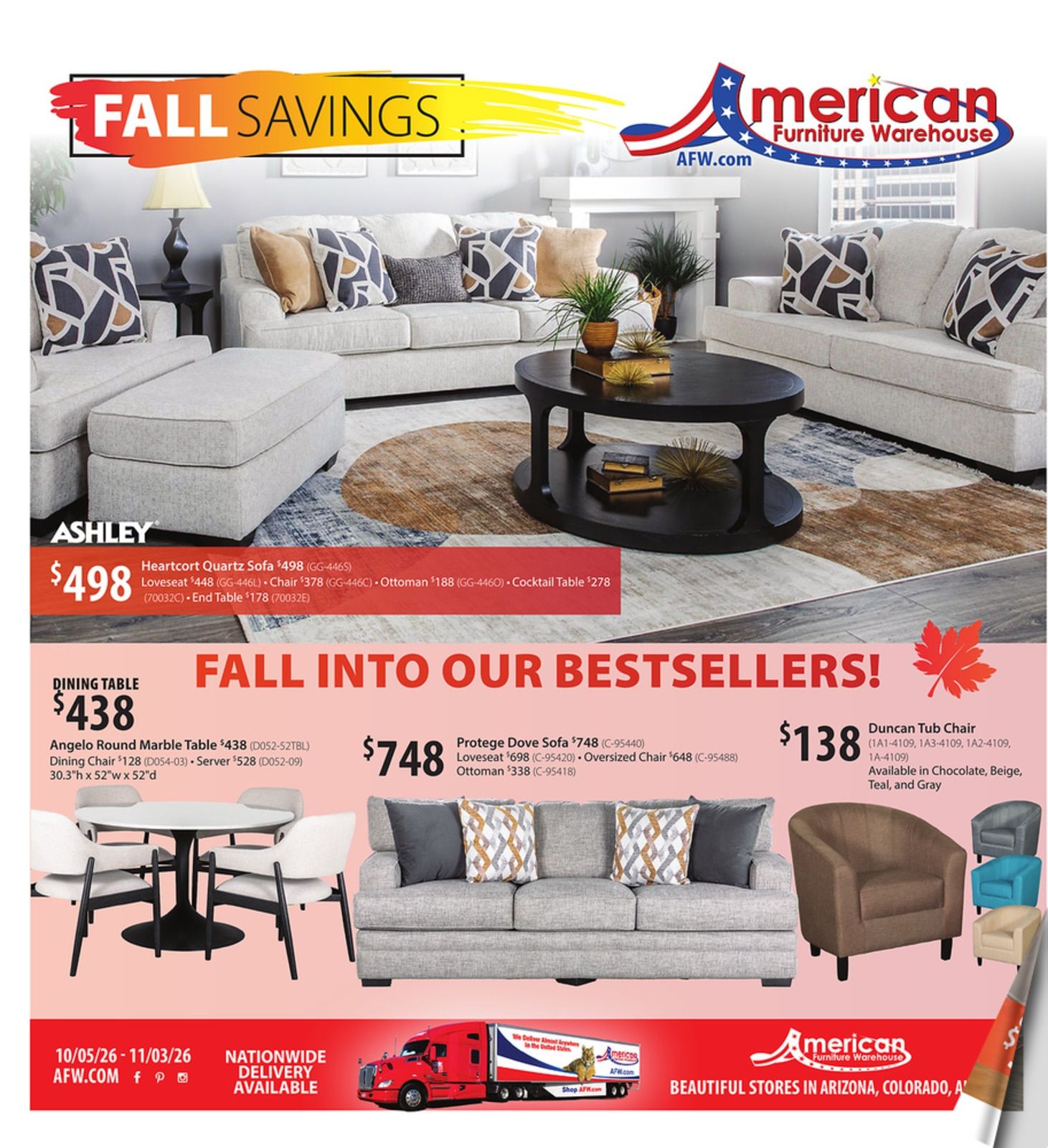 American Furniture Warehouse Weekly Ad October 5 - 11, 2026