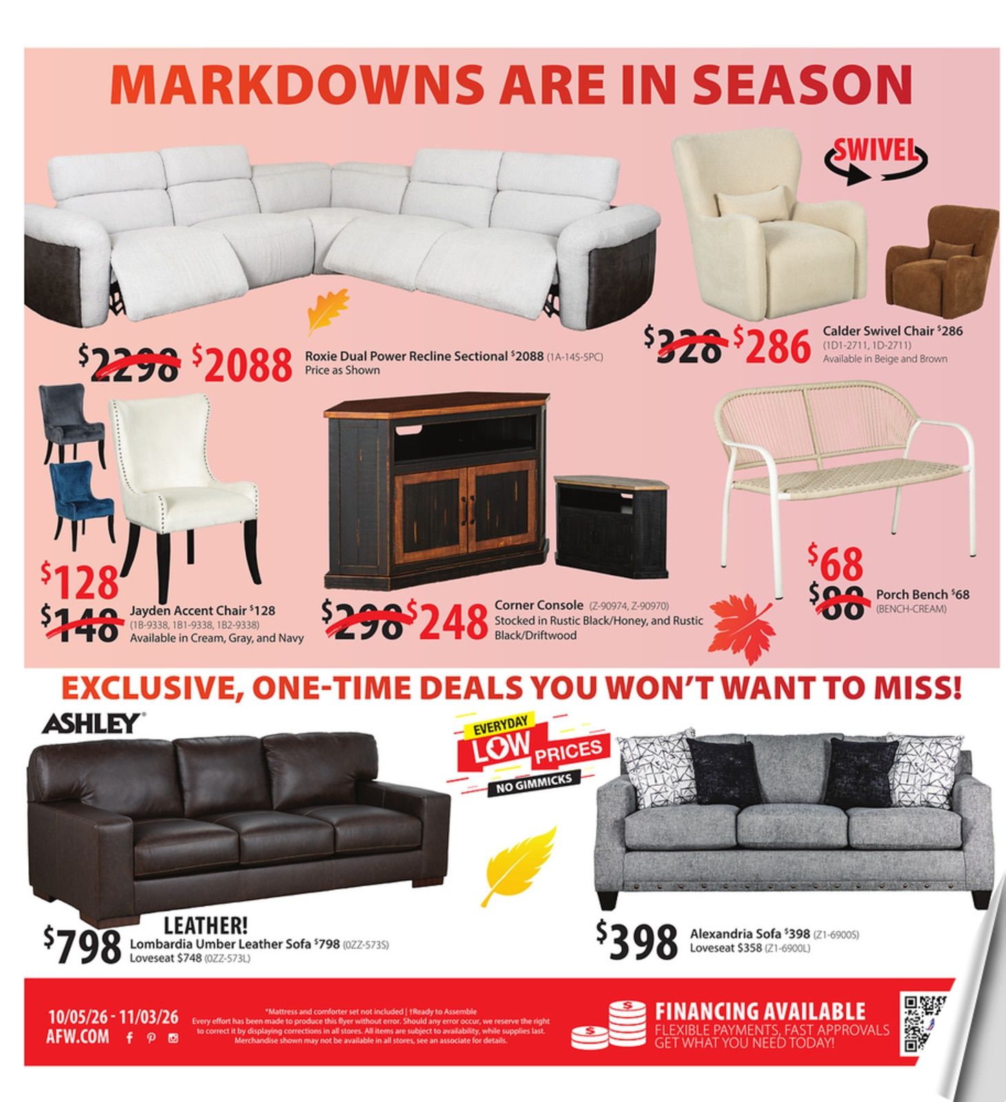 American Furniture Warehouse Weekly Ad October 5 - 11, 2026