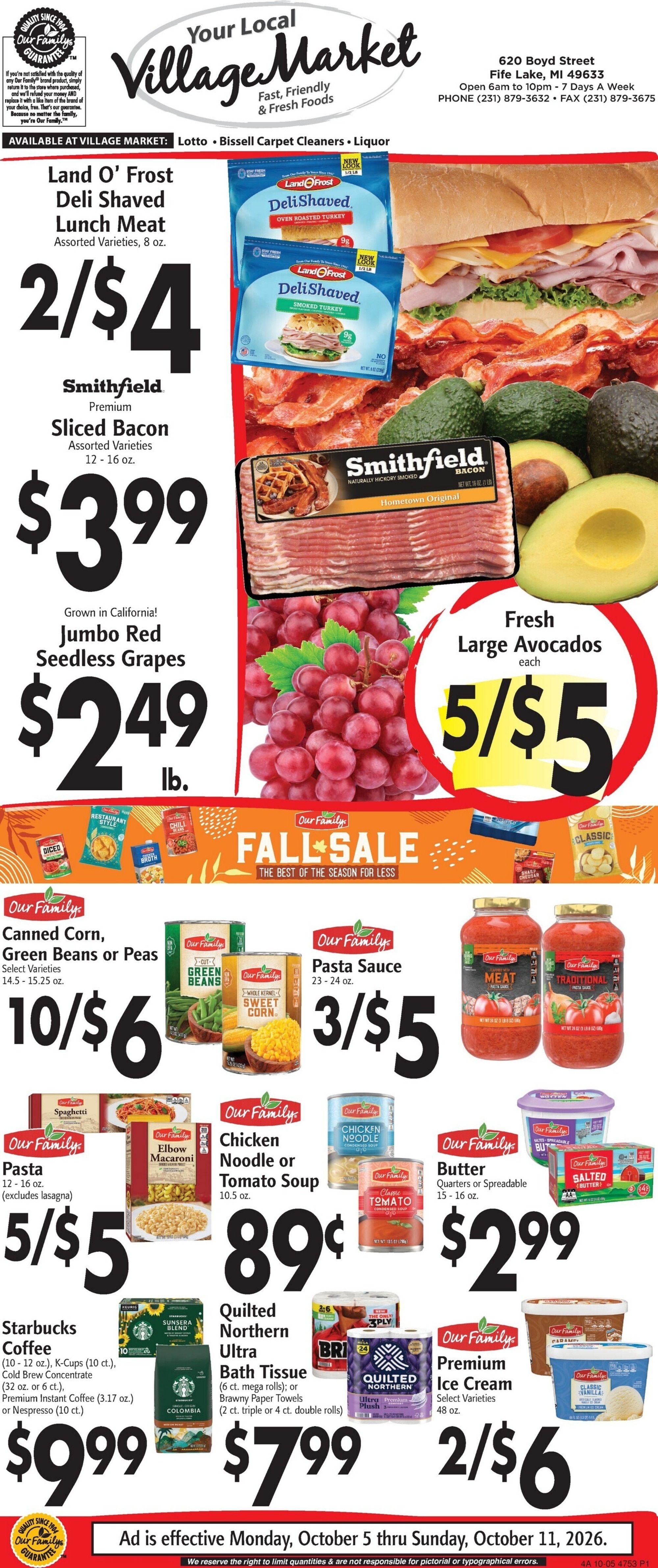Fife Lake Village Market Weekly Ad October 5 - 11, 2026