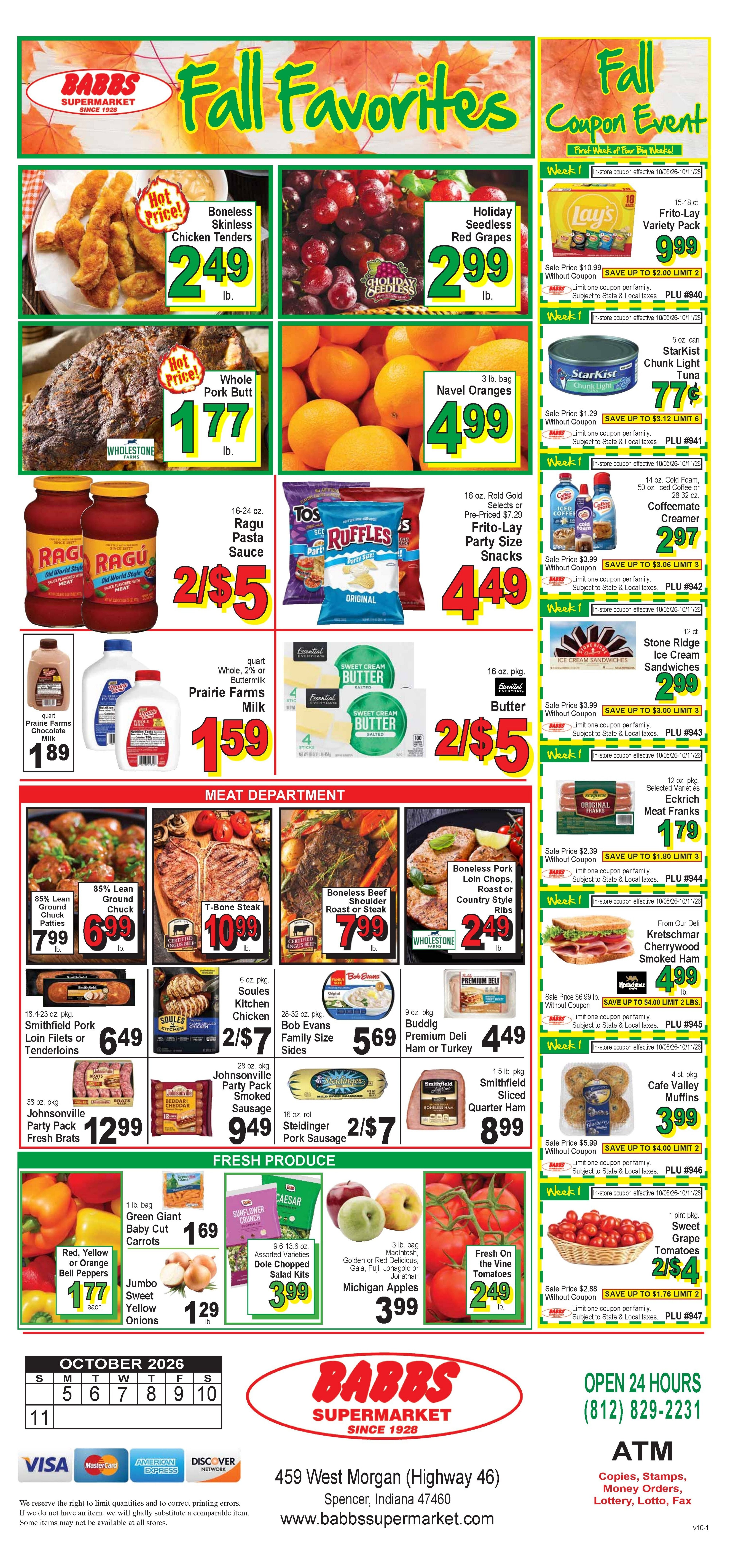 Babbs Supermarket Weekly Ad October 5 - 11, 2026
