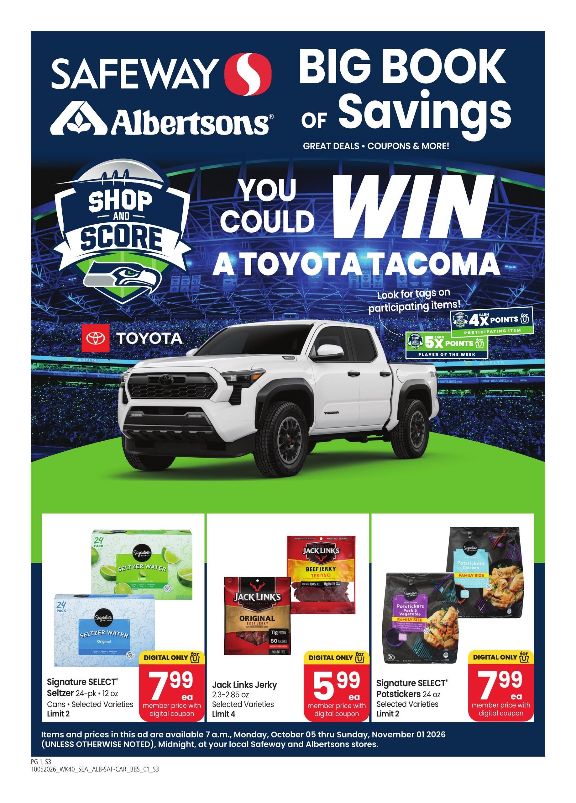 Safeway (Boardman Area, OR) Big Book of Savings Weekly Ad October 5 - November 1, 2026