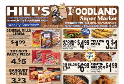 Hill's Foodland (851 Park Road, Pleasant Grove, AL) Weekly Ad October 5 - 11, 2026