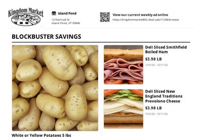 Kingdom Market Weekly Ad October 5 - 11, 2026