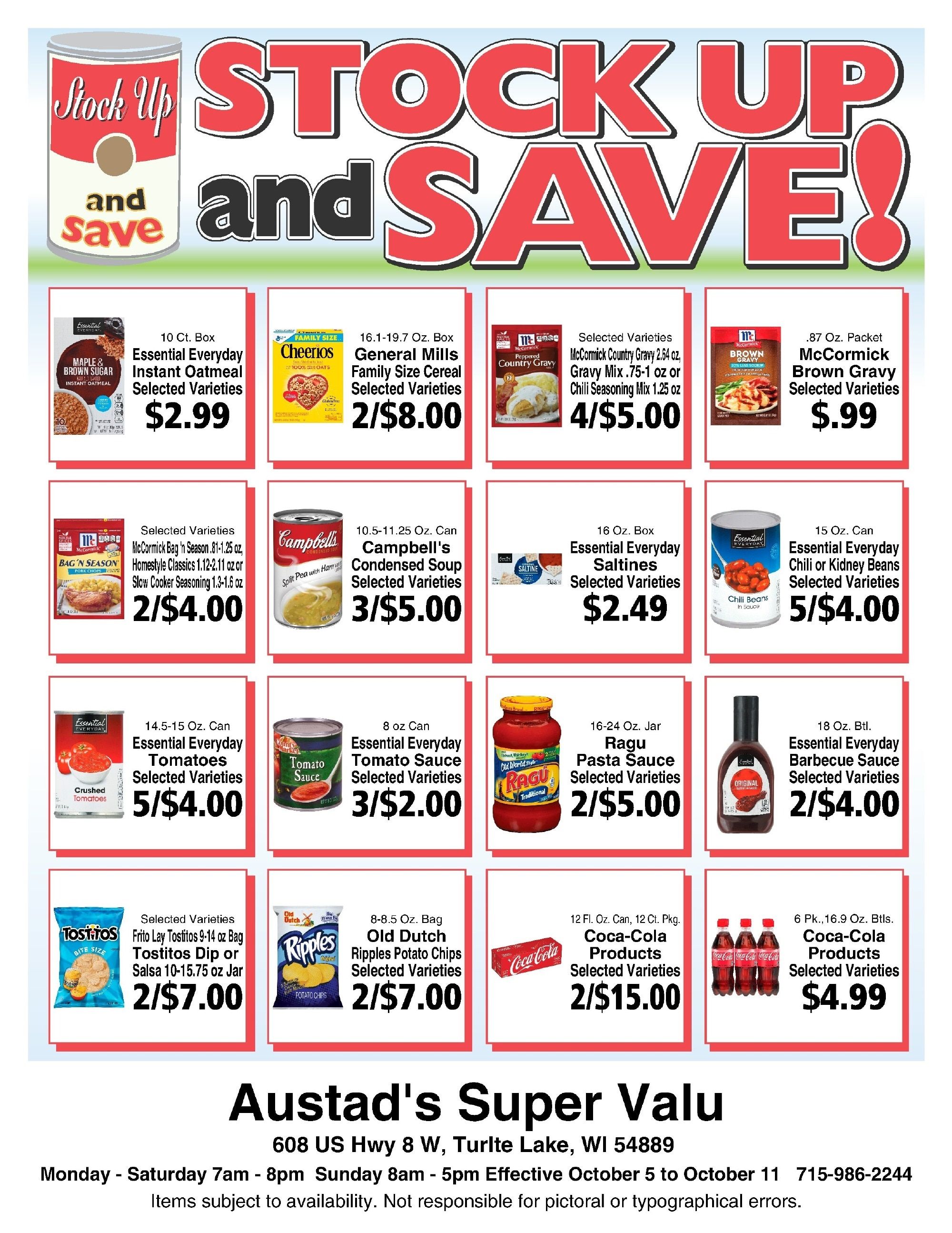 Austad's Supervalu Weekly Ad October 5 - 11, 2026