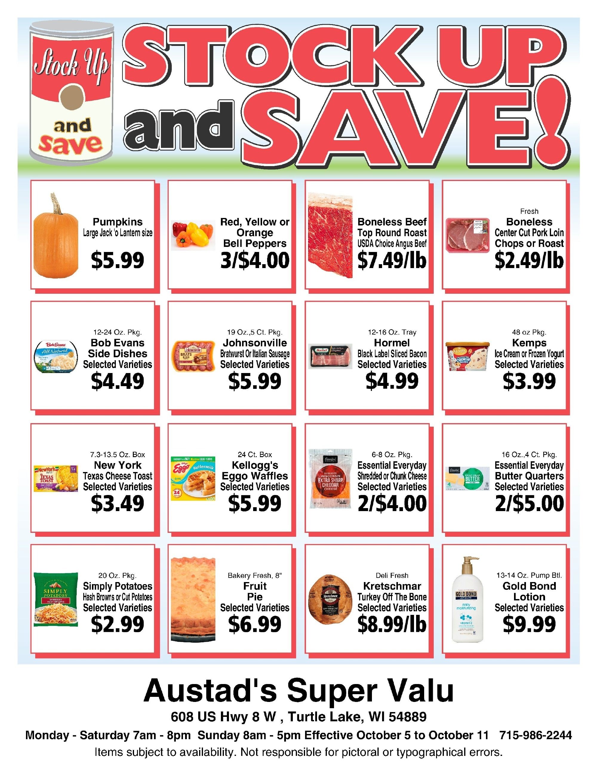 Austad's Supervalu Weekly Ad October 5 - 11, 2026
