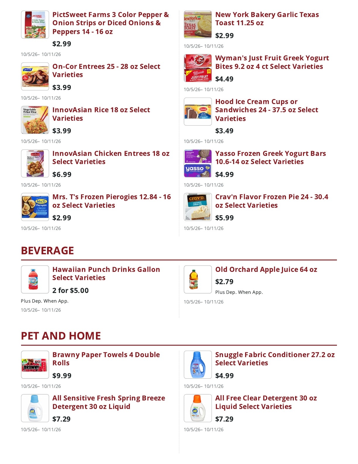 Main Street Market Weekly Ad October 5 - 11, 2026