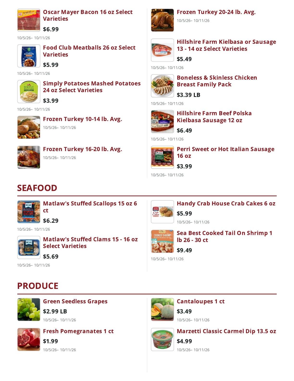 Main Street Market Weekly Ad October 5 - 11, 2026