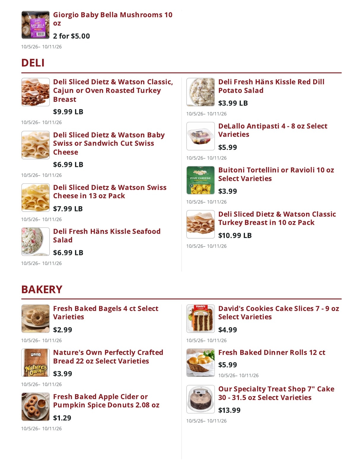 Main Street Market Weekly Ad October 5 - 11, 2026