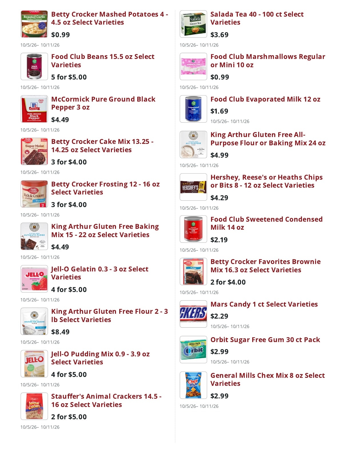 Main Street Market Weekly Ad October 5 - 11, 2026