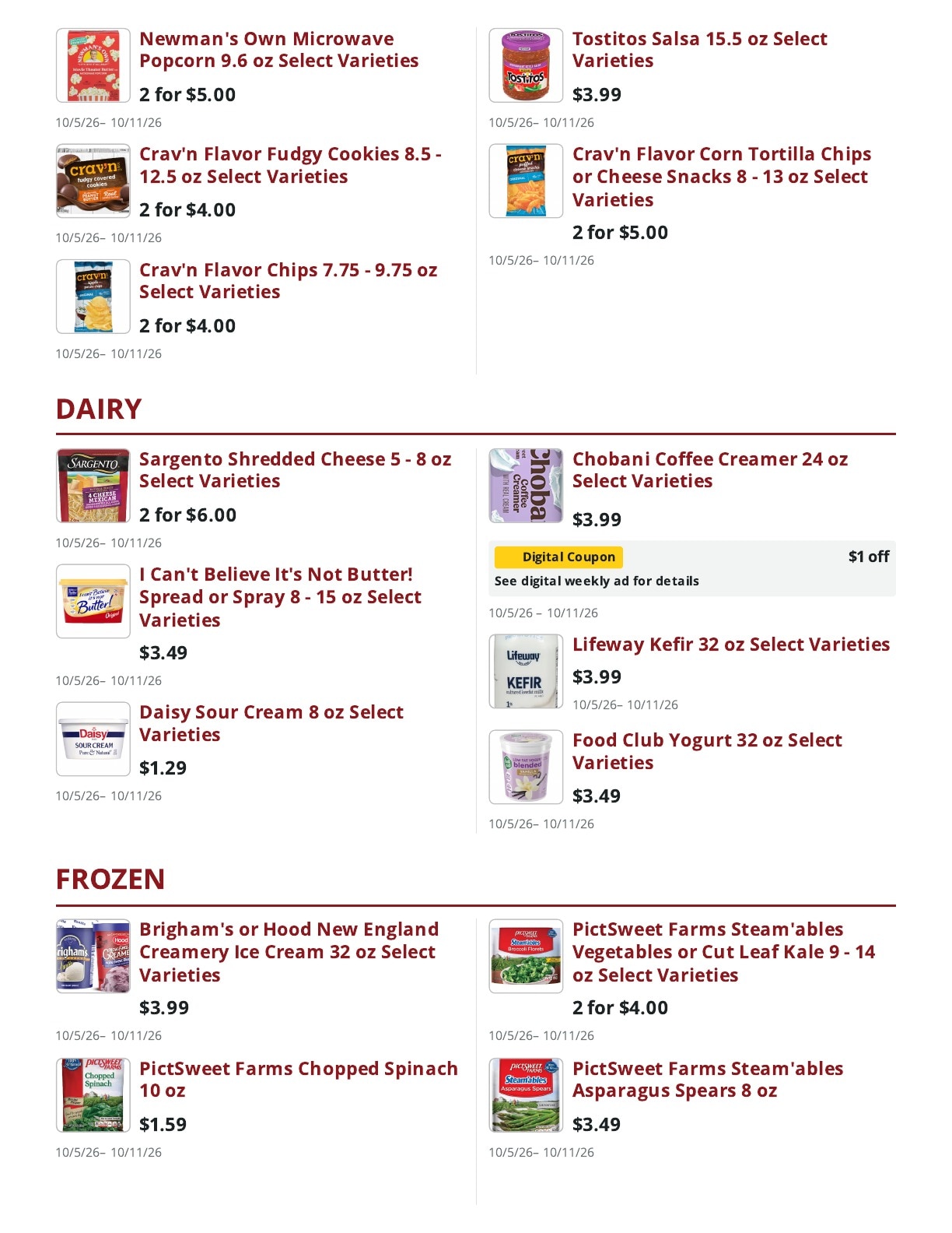 Main Street Market Weekly Ad October 5 - 11, 2026