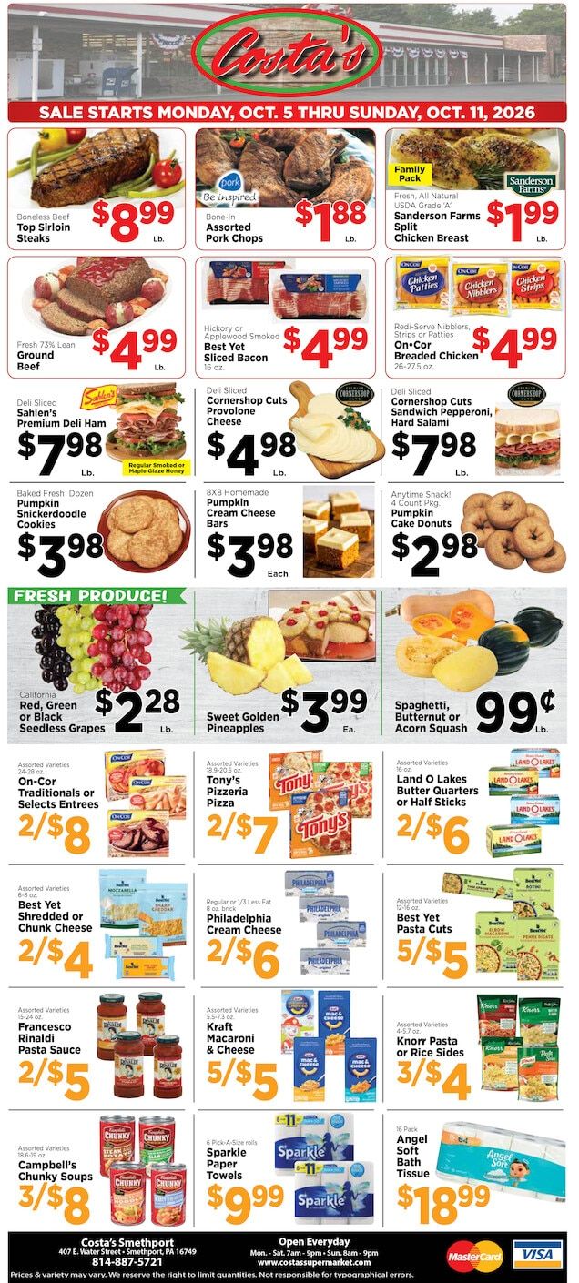 Costa's Supermarket Weekly Ad October 5 - 11, 2026
