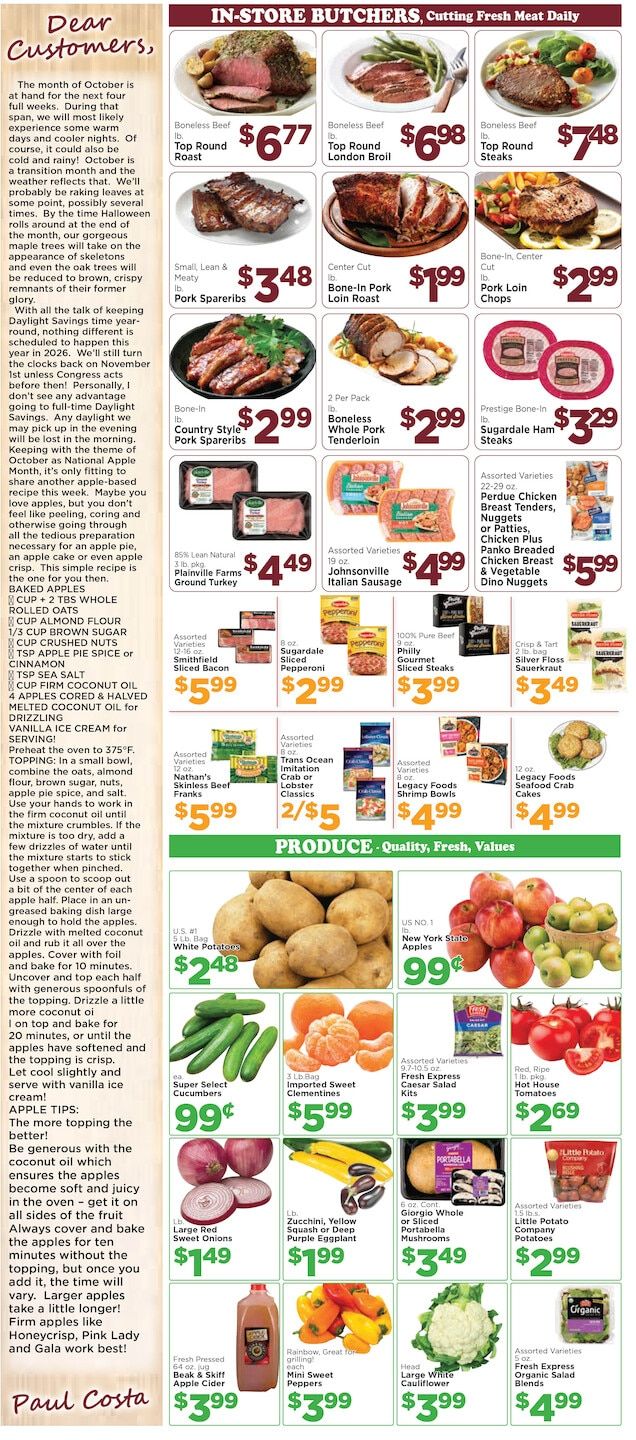 Costa's Supermarket Weekly Ad October 5 - 11, 2026