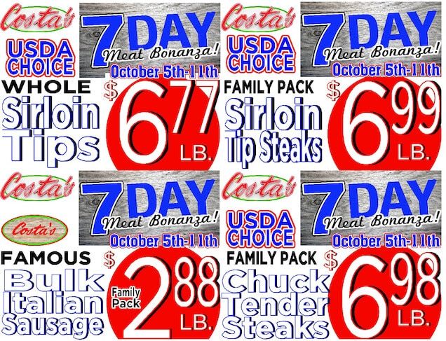 Costa's Supermarket Weekly Ad October 5 - 11, 2026