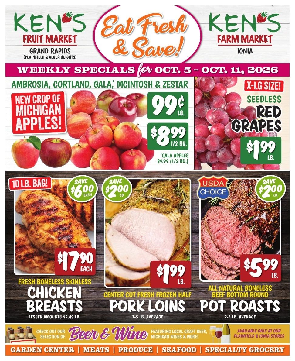 Ken's Fruit Market (Grand Rapids and Ionia, MI) Weekly Ad October 5 - 11, 2026