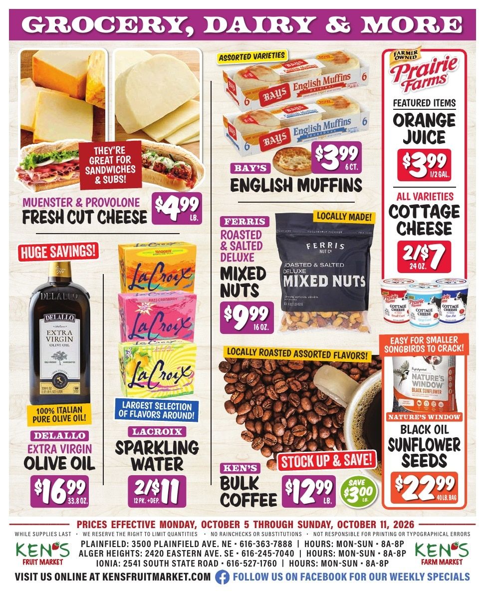 Ken's Fruit Market (Grand Rapids and Ionia, MI) Weekly Ad October 5 - 11, 2026