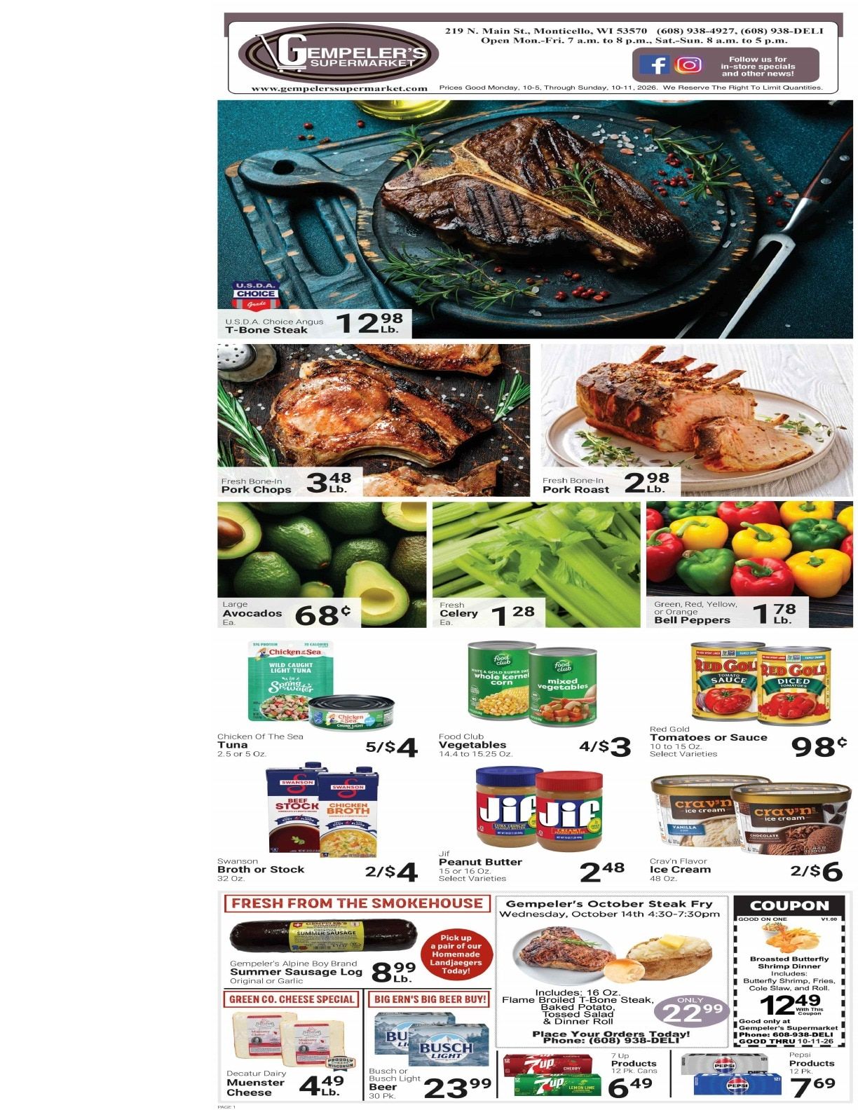Gempeler's Supermarket Weekly Ad October 5 - 11, 2026