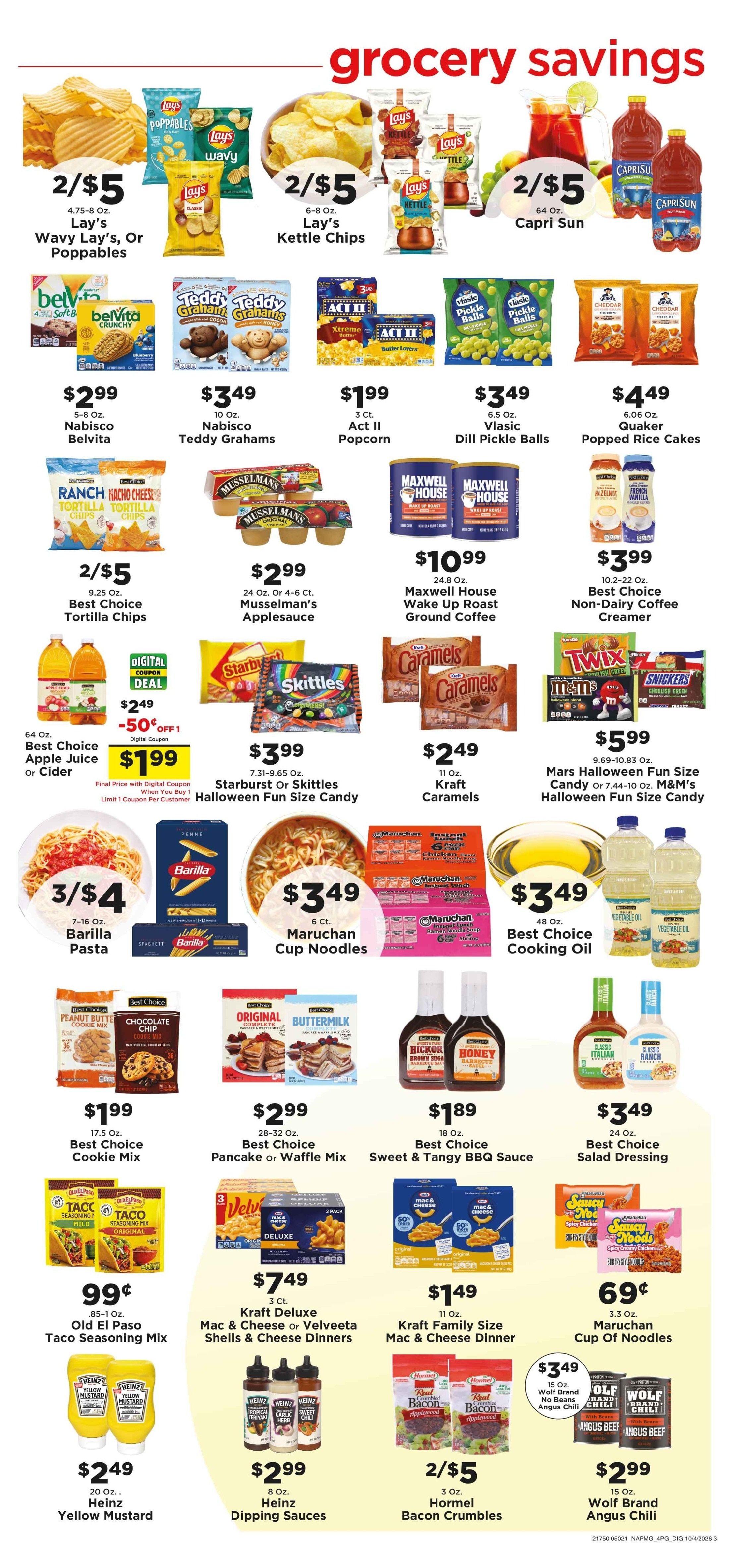 Chappell's Hometown Foods Weekly Ad October 5 - 11, 2026