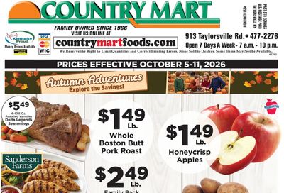 Taylorsville Country Mart Weekly Ad October 5 - 11, 2026