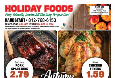 Holiday Foods Haubstadt Weekly Ad October 7 - 13, 2026