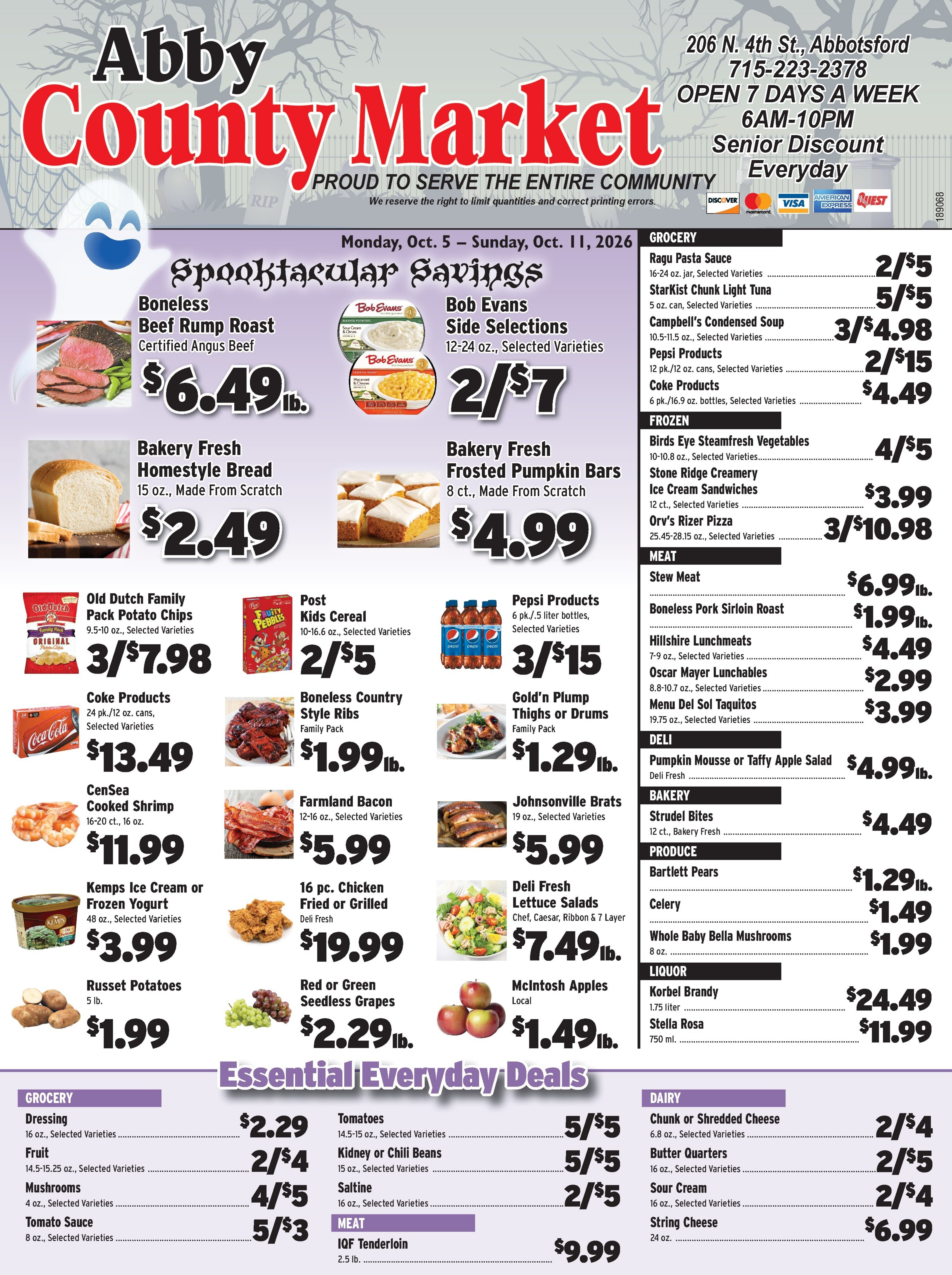 Abby County Market Weekly Ad October 5 - 11, 2026
