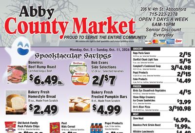 Abby County Market Weekly Ad October 5 - 11, 2026