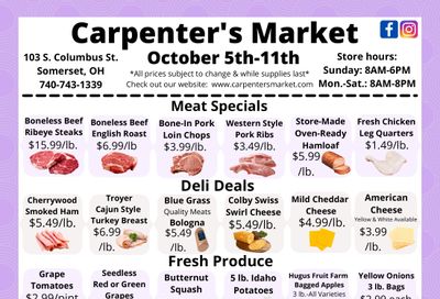 Carpenter's Market Weekly Ad October 5 - 11, 2026