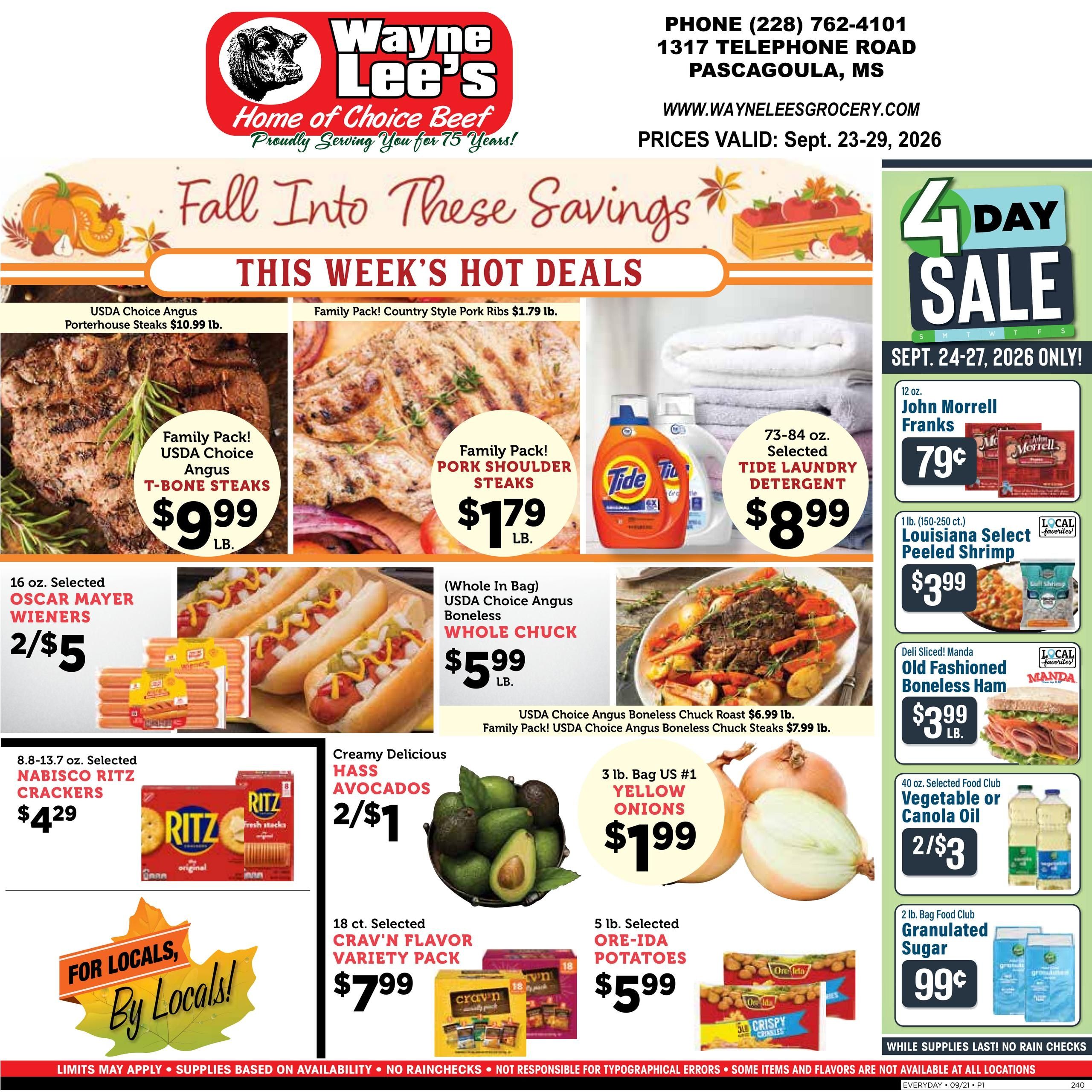 Wayne Lees Grocery Weekly Ad September 23 - October 29, 2026