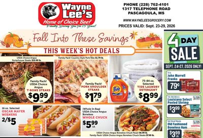 Wayne Lees Grocery Weekly Ad September 23 - October 29, 2026