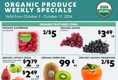 Green's Natural Foods Organic Produce Weekly Specials Weekly Ad October 5 - 11, 2026