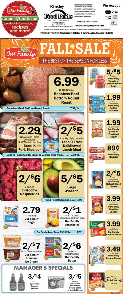 Kinsley Food Pride Weekly Ad October 7 - 13, 2026