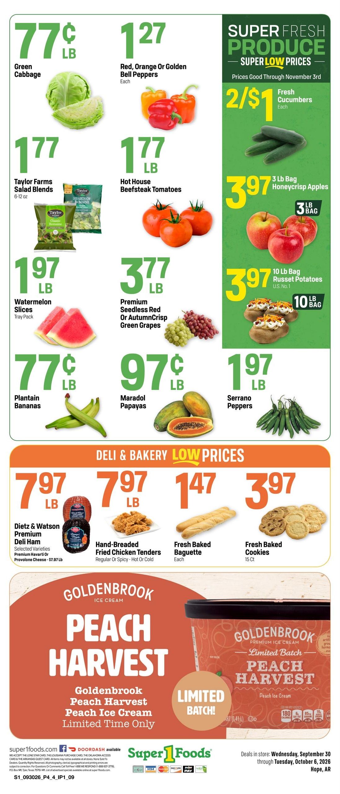 Super 1 Foods & Discount Pharmacy (Emmet Area, AR) Weekly Ad September 30 - October 6, 2026