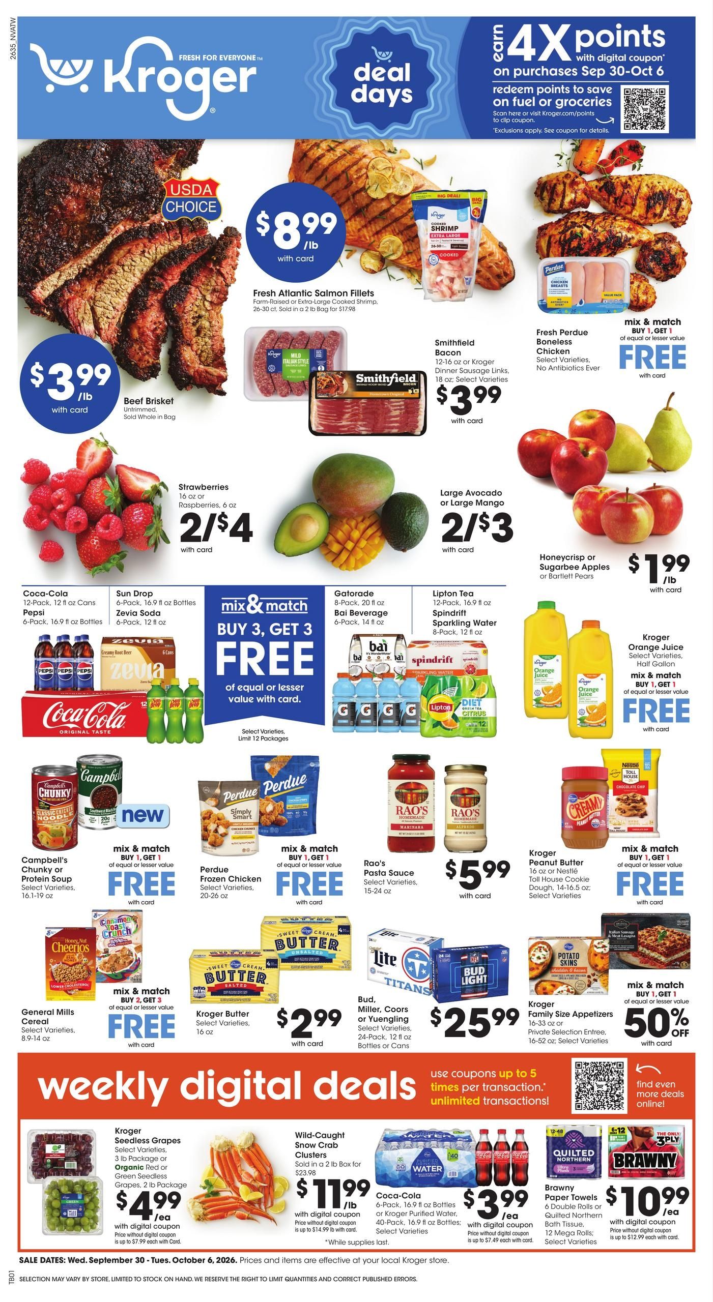 Kroger (Bell Buckle-Unionville Area, TN) Weekly Ad September 30 - October 6, 2026