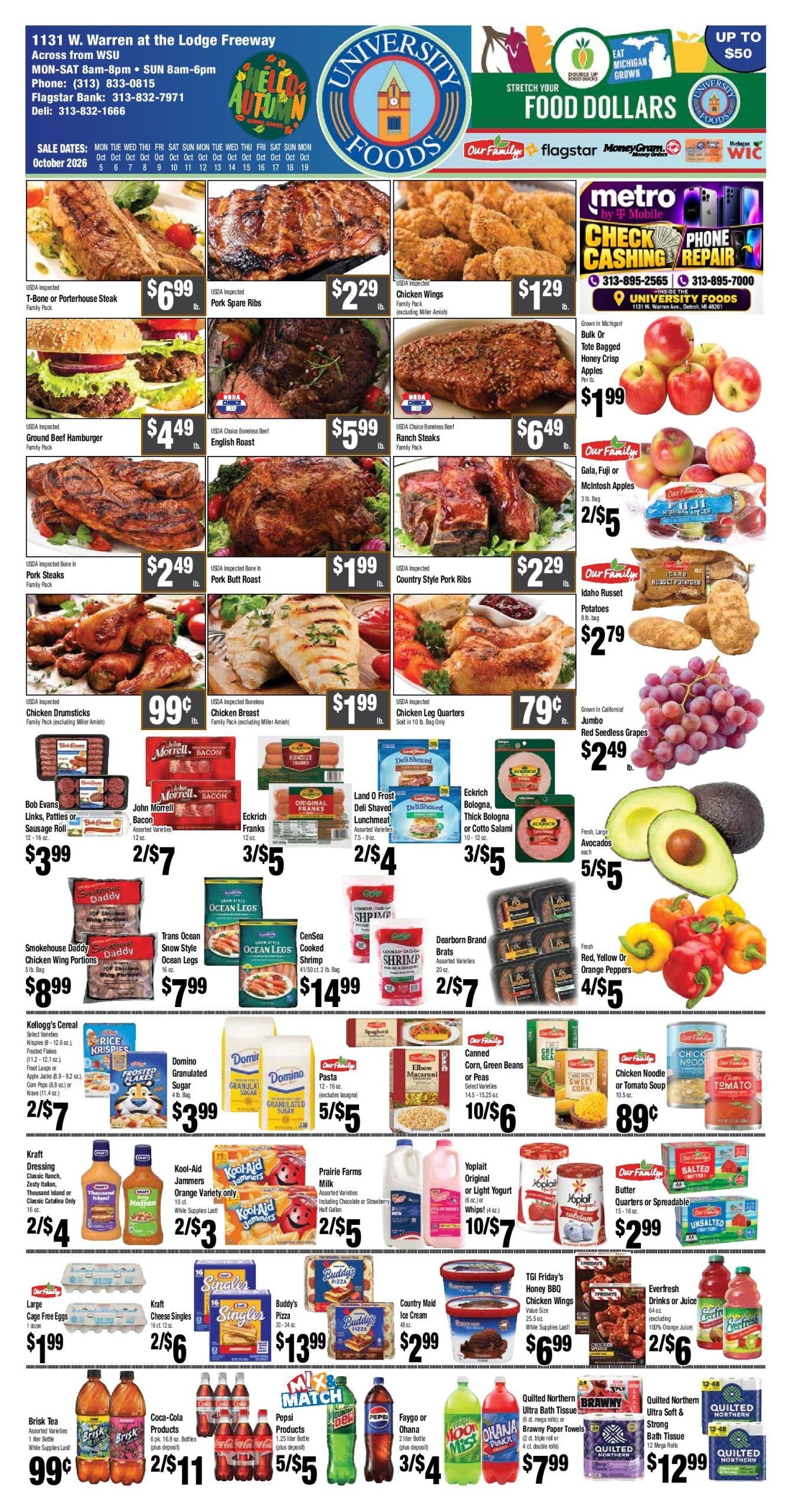 University Foods (1131 West Warren Avenue, Detroit, MI) Weekly Ad October 7 - 20, 2026