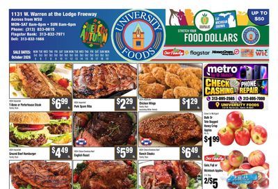 University Foods (1131 West Warren Avenue, Detroit, MI) Weekly Ad October 7 - 20, 2026