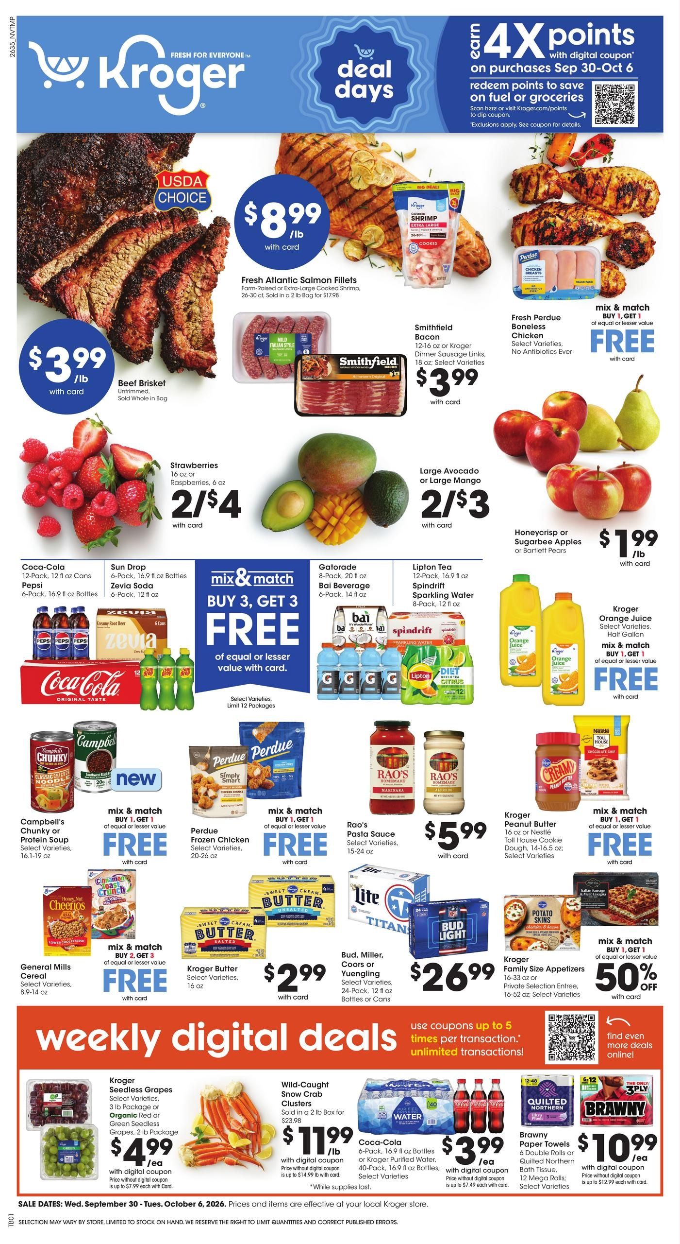 Kroger (College Grove Area, TN) Weekly Ad September 30 - October 6, 2026