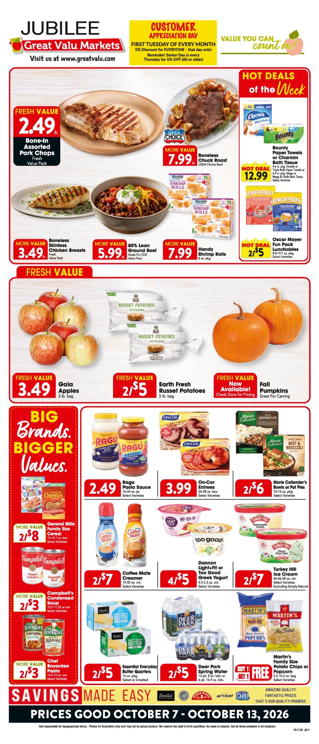 Trout's Jubilee Foods Weekly Ad October 7 - 13, 2026