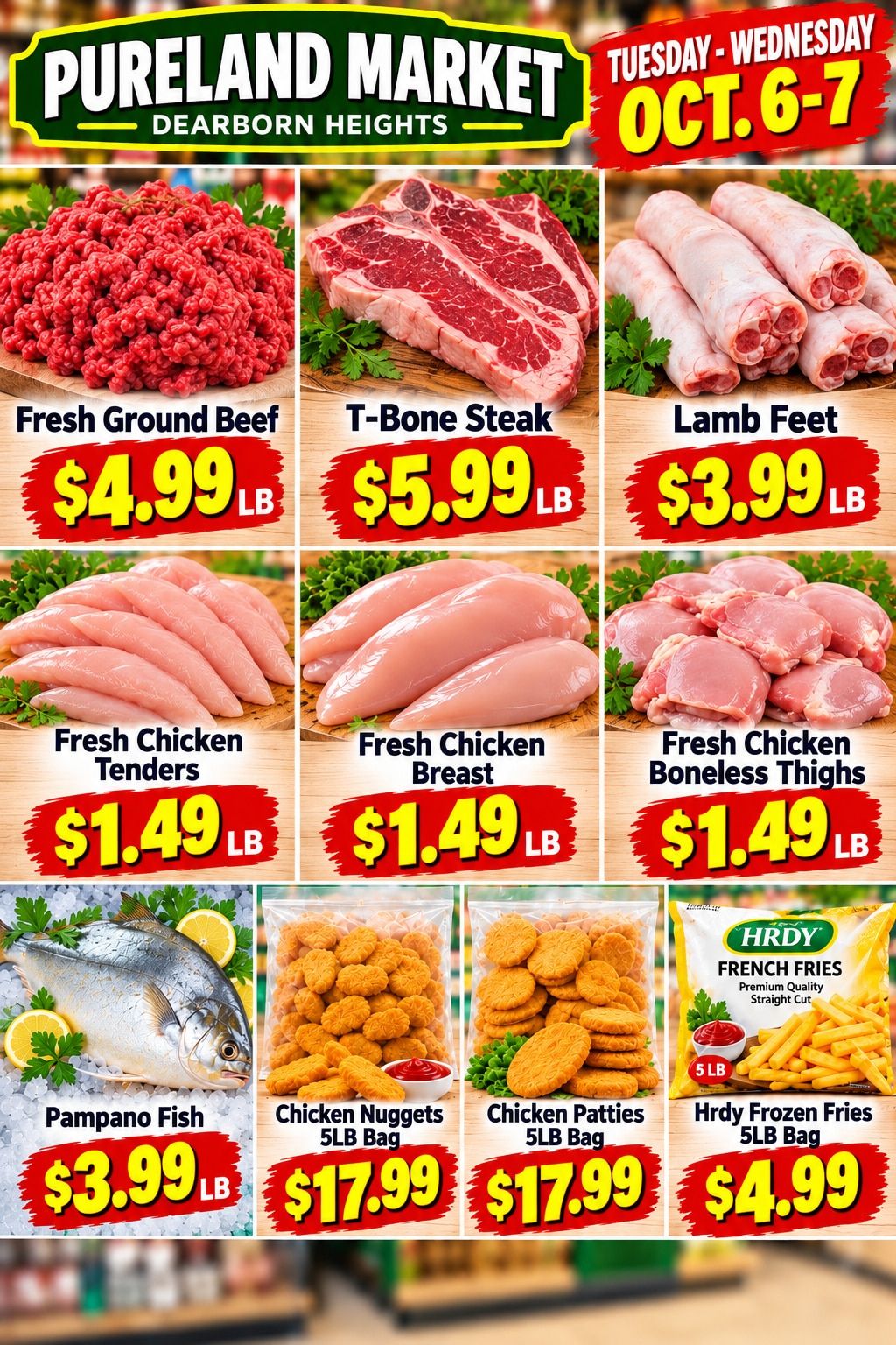 Pureland Supermarket (25625 Joy Road, Dearborn Heights, MI) Weekly Ad October 6 - 7, 2026