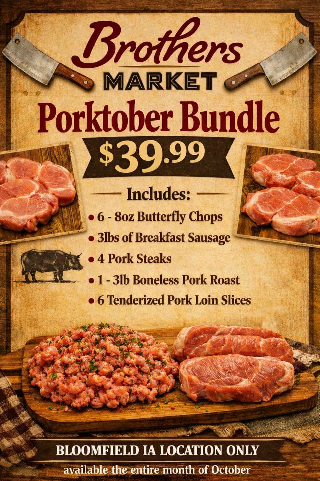 Brothers Market (Bloomfield, IA) Porktober Bundle Weekly Ad October 6 - 31, 2026