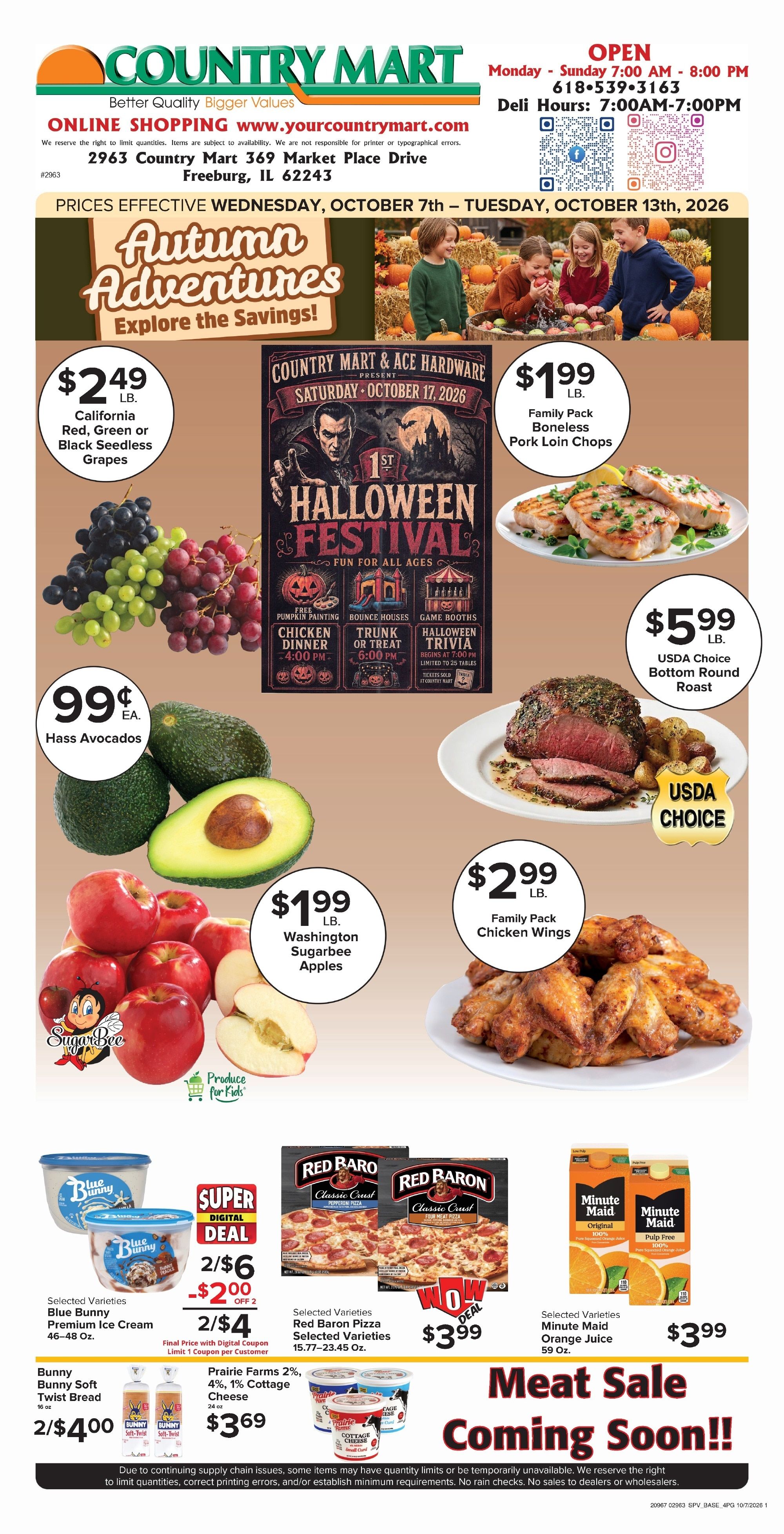 Your Country Mart Weekly Ad October 7 - 13, 2026